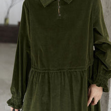 Load image into Gallery viewer, Corduroy Dress for Women, Ladies Winter Long Dress, Long Sleeve Thick Casual Dress
