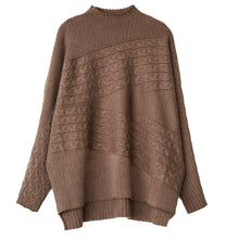 Load image into Gallery viewer, Cotton Pullover for Women, Crew Neck Sweater, Camel Cropped Sweater
