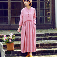 Load image into Gallery viewer, A-Line Pink Long Sleeved Retro Dress For Women
