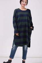 Load image into Gallery viewer, Women Loose Plus Size Striped Sweater