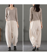 Load image into Gallery viewer, Casual Corduroy Harem Pants, Women Elastic Waist Trousers, Baggy Pants