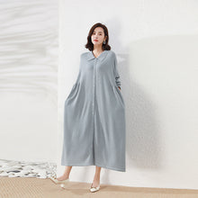 Load image into Gallery viewer, Winter Long Sleeve Dress, Wool Dresses for Women, Causal Long Button Up Dress