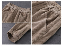 Load image into Gallery viewer, Women Corduroy Pants, Wide Leg Long Trousers, Winter khaki Maxi Pants