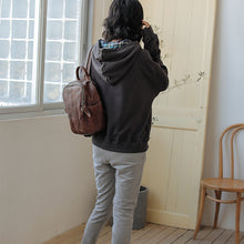 Load image into Gallery viewer, Cotton Hooded Sweatshirt, Pullover Hoodie for Women, Long Sleeve Dark Grey Fleece
