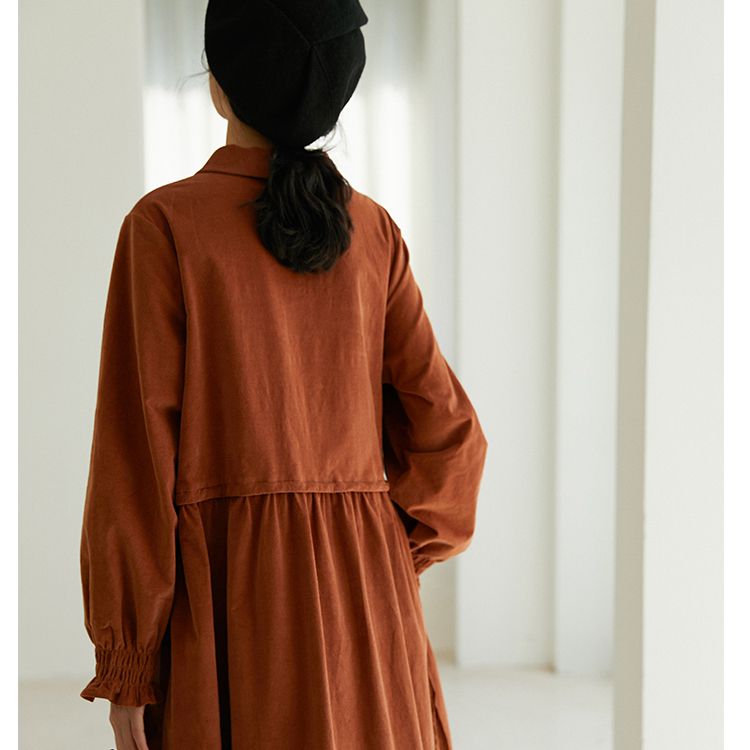 Corduroy Dress for Women, Ladies Winter Long Dress, Long Sleeve Thick Casual Dress S / Green Corduroy Dress for Women, Ladies Winter Long Dress, Long Sleeve Thick Casual Dress S / Green