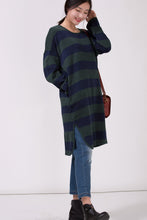 Load image into Gallery viewer, Women Loose Plus Size Striped Sweater
