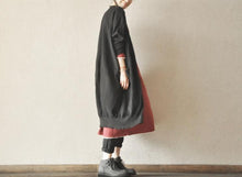 Load image into Gallery viewer, Black Casual Loose Long Sweater Knitwear Coat Women Tops - FantasyLinen
