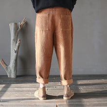 Load image into Gallery viewer, Winter Slacks Corduroy, Baggy Pocket Pants Elastic Waist Pants
