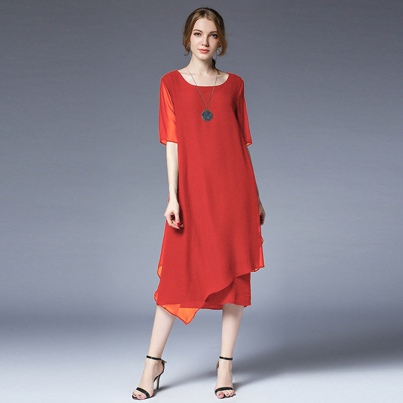 white christmas dresses Plus Summer Irregular Loose Dresses Women Casual Clothes 6937– FantasyLinen