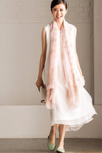 Load image into Gallery viewer, Art Embroidered White Simple Long Dress Summer Women Dress Q295A - FantasyLinen
