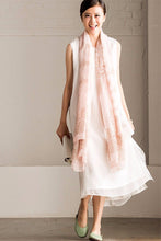 Load image into Gallery viewer, Art Embroidered White Simple Long Dress Summer Women Dress Q295A - FantasyLinen