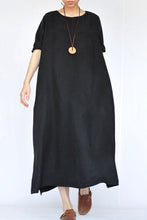 Load image into Gallery viewer, Summer Thin Black Heavy Copper Ammonia Silk Dresses Caftans Gown - FantasyLinen