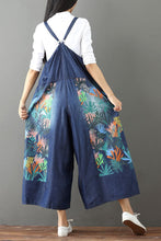 Load image into Gallery viewer, Vintage Floral Printed Casual Loose Denim Overalls Jumpsuits For Women  Q6516
