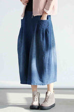 Load image into Gallery viewer, 2018 Denim Pocket Cotton Skirt Simple Women Clothes Q0501A - FantasyLinen
