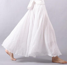 Load image into Gallery viewer, Multicolor Sun Skirt Elastic Waist Cotton linen Skirt Big Hem Long Skirt Women Clothes S1725 - FantasyLinen

