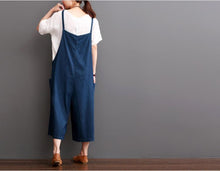 Load image into Gallery viewer, Cowboy Blue Causel Loose Overalls Big Pocket Trousers Women Clothes - FantasyLinen
