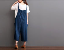 Load image into Gallery viewer, Cowboy Blue Causel Loose Overalls Big Pocket Trousers Women Clothes - FantasyLinen