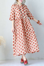 Load image into Gallery viewer, Red Big Points Cotton Summer dresses For Women Q670