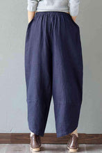 Load image into Gallery viewer, Women&#39;s Patchwork Wide Leg Linen Pants Trousers with Big Pockets - FantasyLinen
