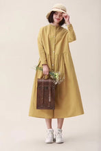 Load image into Gallery viewer, Cotton Linen Spring Fall Casual Shirt Dresses For Women
