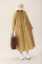Load image into Gallery viewer, Cotton Linen Spring Fall Casual Shirt Dresses For Women
