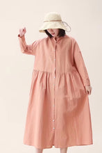 Load image into Gallery viewer, Cotton Linen Spring Fall Casual Shirt Dresses For Women
