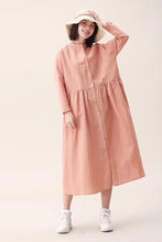 Load image into Gallery viewer, Cotton Linen Spring Fall Casual Shirt Dresses For Women
