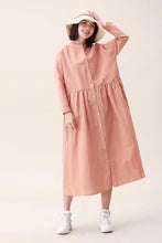 Load image into Gallery viewer, Cotton Linen Spring Fall Casual Shirt Dresses For Women