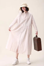 Load image into Gallery viewer, Cotton Linen Spring Fall Casual Shirt Dresses For Women
