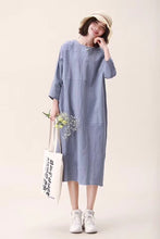 Load image into Gallery viewer, Cotton Linen Spring Fall Casual Dresses For Women 19108