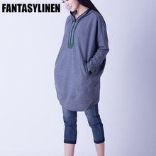 Load image into Gallery viewer, Gray Hood Casual Loose Shirt Women Tops H1201A - FantasyLinen
