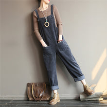 Load image into Gallery viewer, Wide Leg Corduroy Overalls For Women/Casual Jumpsuit/Winter and Spring Jumpsuit, Blue and Beige color Overalls fit Summer