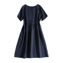 Load image into Gallery viewer, Simple Pure Color Linen Dresses Women Clothes
