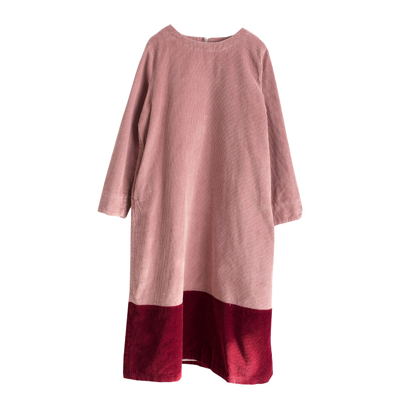 pink corduroy dress womens 100% Cotton Corduroy Midi Dress, Customizable Dress for Women, Blazer Dress  With Pockets, V-neck Dress, Plus Size, Petite, Tall Cw Etsw