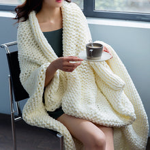 Load image into Gallery viewer, Soft Knitted Blanket , Warm Throw Blankets, Fluffy Cotton Blankets