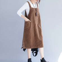 Load image into Gallery viewer, Loose Plus Size Corduroy Suspender Skirt Women Clothes
