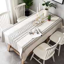 Load image into Gallery viewer, Geometric Pattern Tablecloth Linen Tablecloth Holiday Tablecloths
