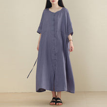 Load image into Gallery viewer, Women Linen Half Sleeve Plus Size Cardigan Dress
