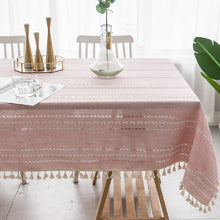 Load image into Gallery viewer, Linen Striped Tablecloth.Rectangular Linen Tablecloths.Large Tablecloth.Custom Made Tablecloth
