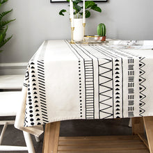 Load image into Gallery viewer, Geometric Pattern Tablecloth Linen Tablecloth Holiday Tablecloths
