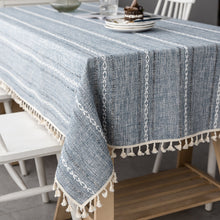 Load image into Gallery viewer, Linen Striped Tablecloth.Rectangular Linen Tablecloths.Large Tablecloth.Custom Made Tablecloth
