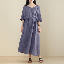 Load image into Gallery viewer, Women Linen Half Sleeve Plus Size Cardigan Dress