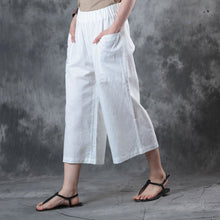 Load image into Gallery viewer, Women&#39;s Loose Red Linen Wide-leg Pants Casual Summer Trousers