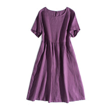 Load image into Gallery viewer, Simple Pure Color Linen Dresses Women Clothes
