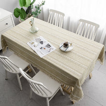 Load image into Gallery viewer, Linen Striped Tablecloth.Rectangular Linen Tablecloths.Large Tablecloth.Custom Made Tablecloth
