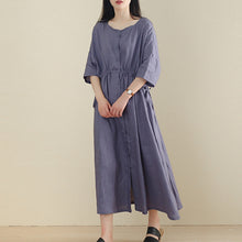 Load image into Gallery viewer, Women Linen Half Sleeve Plus Size Cardigan Dress