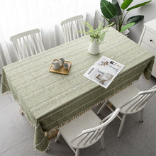 Load image into Gallery viewer, Linen Striped Tablecloth.Rectangular Linen Tablecloths.Large Tablecloth.Custom Made Tablecloth
