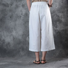 Load image into Gallery viewer, Women&#39;s Loose Red Linen Wide-leg Pants Casual Summer Trousers
