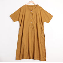 Load image into Gallery viewer, Women&#39;s Simple Solid Color Linen Dress For Summer