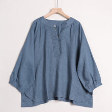 Load image into Gallery viewer, Cotton Linen Casual V Neck Shirt Women Tops
